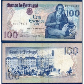 Portugal P.178e, TB, Billet de 100 Escudos 1985 Barbosa du Bocage