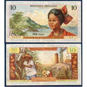 Antilles Françaises P.8b, TTB- Billet de 10 francs 1964