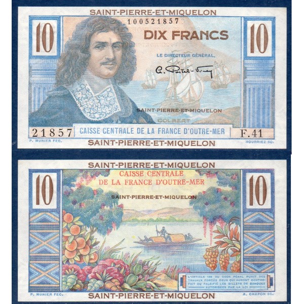 Saint Pierre et Miquelon P.23, Spl Billet de 10 Francs 1950-1960