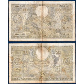 Belgique Pick N°107, B Billet 100 Francs 20 Belgas 1938 Albert