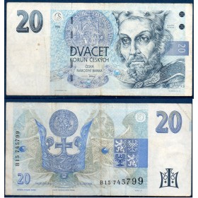 Republique Tchèque P.10b TB Billet de 20 Korun 1994 Série B