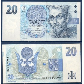 Republique Tchèque P.10b, Neuf Billet de 20 Korun 1994 Otakar I