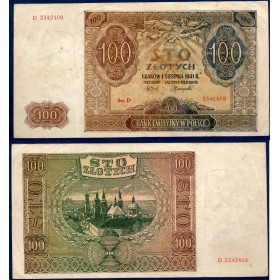 Pologne P.74a, TB, Billet de 100 zlotych 1932 Poniatowski
