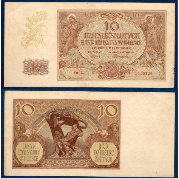 Pologne P.103, TTB Billet de 100 zlotych 1941 Mercure
