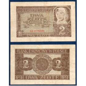 Pologne P.100, TTB Billet de 2 zlote 1941 Paysanne