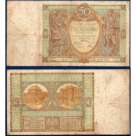 Pologne P.71, B, Billet de 50 zlotych 1929 Mercure