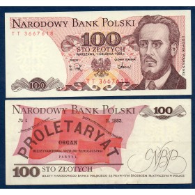 Pologne P.143e, TTB, Billet de 100 Zlotych 1986-1988 Waryński