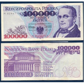 Pologne P.160a, TTB Billet de 100000 Zlotych 1993  Stanisław Moniuszko