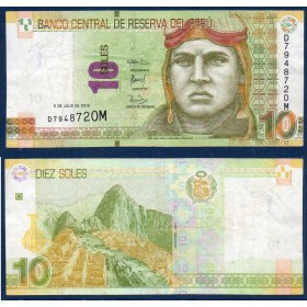 Perou P.192b, TTB Billet de 10 Soles 2018 Jose Quinones Gonzales