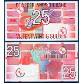 Pays Bas P.100, neuf, Billet de 25 Gulden 1989 Rose