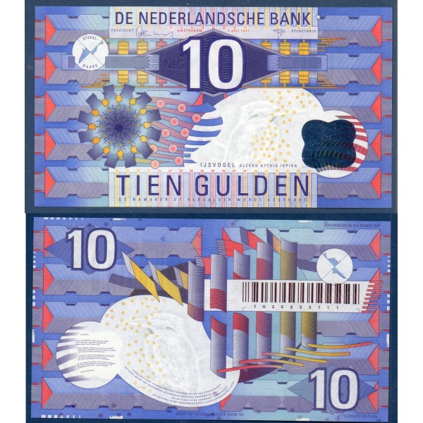 Pays Bas P.99, neuf Billet de 10 Gulden 1997