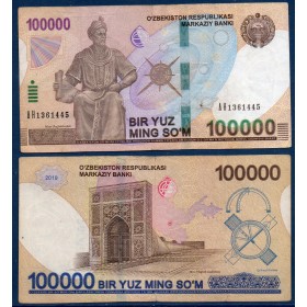 Ouzbékistan P.86, TB Billet de 100000 Sum 2019 Mirzo Ulug'bek