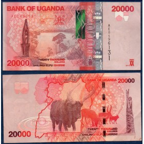 Ouganda P.53a, TTB, Billet de 20000 Shillings 2010 Watusi