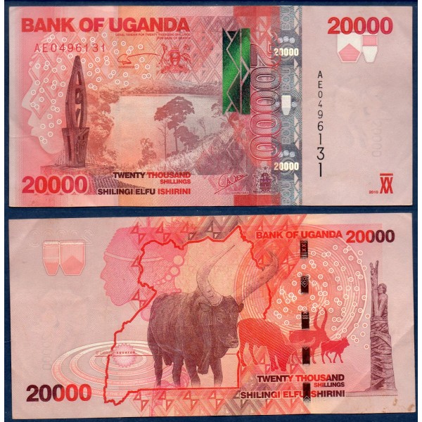 Ouganda P.53a, TTB, Billet de 20000 Shillings 2010 Watusi