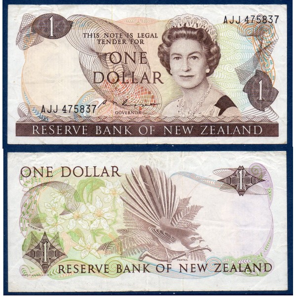 Nouvelle Zelande P.169b, TTB Billet de 1 Dollar 1981-1992 Fantail