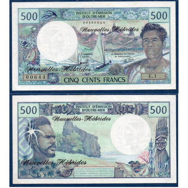 Nouvelles hébrides P.19c, TTB Billet de 500 Francs 1970-1981