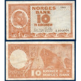 Norvège P.31c, TTB- Billet de 10 Kroner 1959-1965 Christian Michelsen