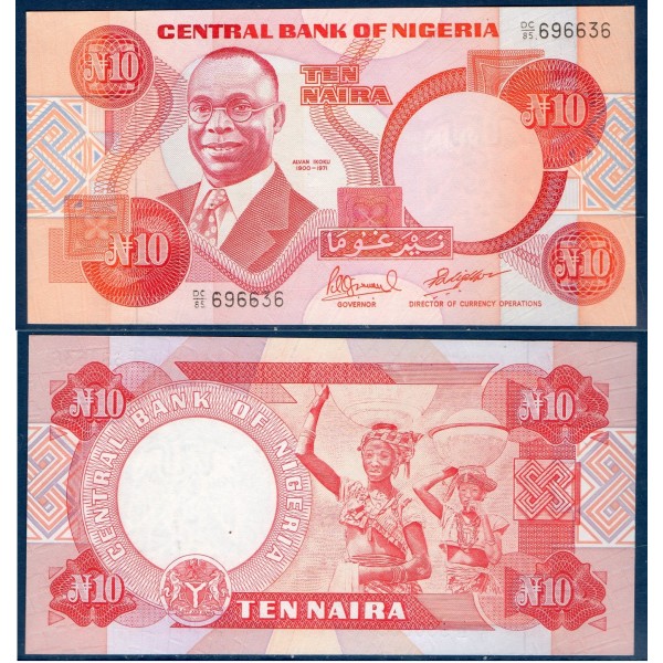 Nigeria P.25d neuf, Billet de 10 Naira 1984-2000 Alvan Ikoku
