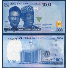 Nigeria P.49b, Neuf Billet de 1000 Naira 2023 Mai-Bornu et Isong