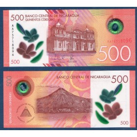 Nicaragua P.217a, TTB Billet de 500 Cordobas 2017 Cathedrale de Leon