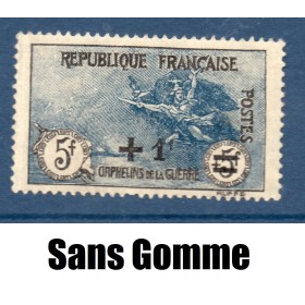 Timbre France Yvert No 169 Orphelins de la guerre surchargé neuf sans gomme