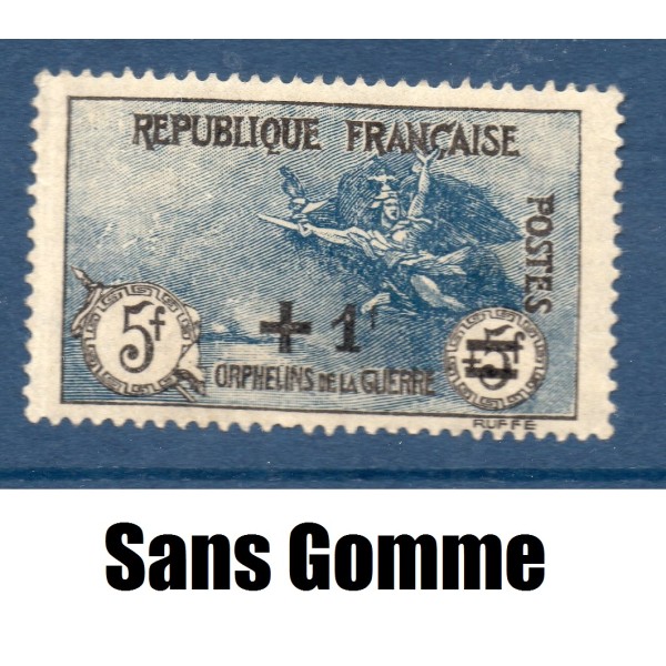 Timbre France Yvert No 169 Orphelins de la guerre surchargé neuf sans gomme