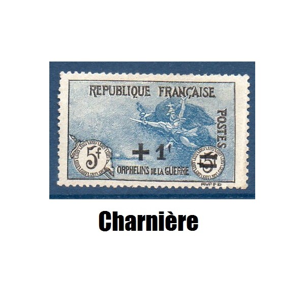 Timbre France Yvert No 169 Orphelins de la guerre surchargé neuf * avec trace de charnière