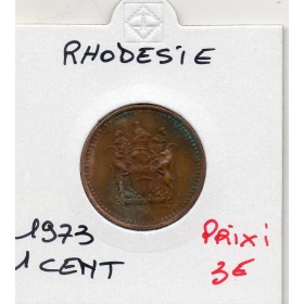 Rhodésie 1 cent 1973 TTB, KM.10 armoiries