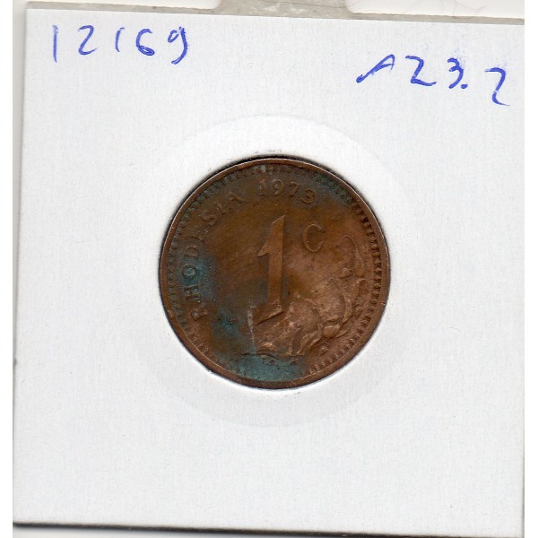 Rhodésie 1 cent 1973 TTB, KM.10 armoiries