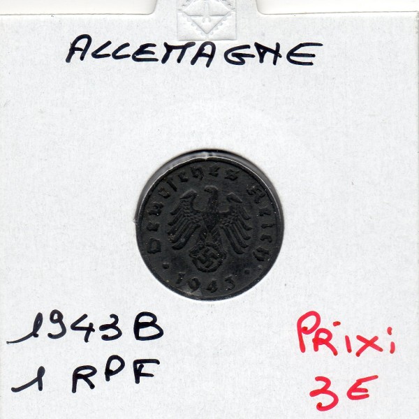 Allemagne 1 reichspfennig 1943 B, TTB KM.97