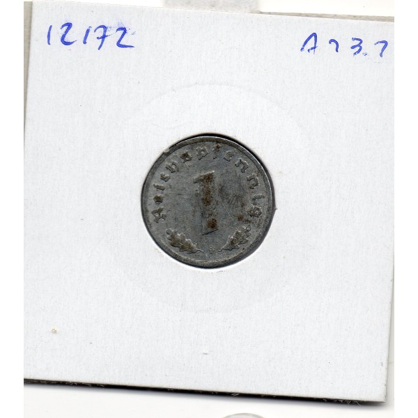 Allemagne 1 reichspfennig 1943 F, Sup KM.97 Stuttgart