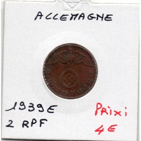 Allemagne 2 reichspfennig 1939 E, TTB KM.90 Muldenhutten