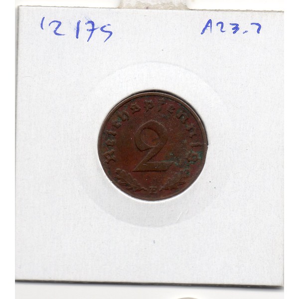 Allemagne 2 reichspfennig 1939 E, TTB KM.90 Muldenhutten
