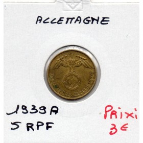 Allemagne 5 reichspfennig 1939 A, TTB KM.91 Berlin