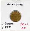 Allemagne 5 reichspfennig 1938 A, TTB KM.91 berlin