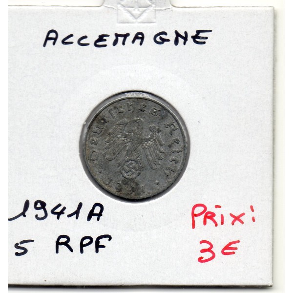 Allemagne 5 reichspfennig 1941 A, TTB KM.100 Berlin