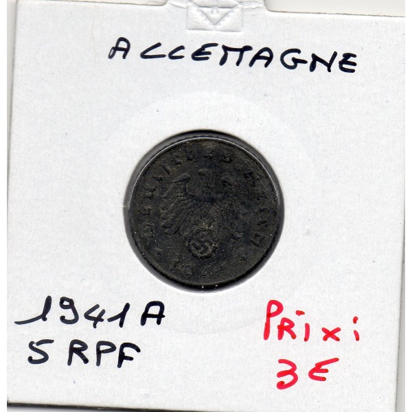 Allemagne 5 reichspfennig 1941 A, TTB KM.100 Berlin