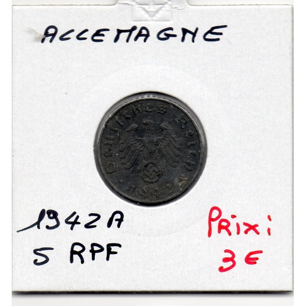 Allemagne 5 reichspfennig 1942 A, TTB KM.100 Berlin