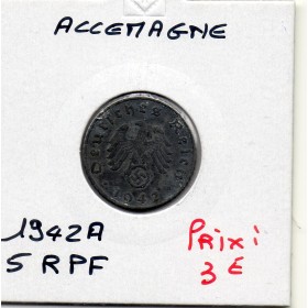 Allemagne 5 reichspfennig 1942 A, TTB KM.100 Berlin