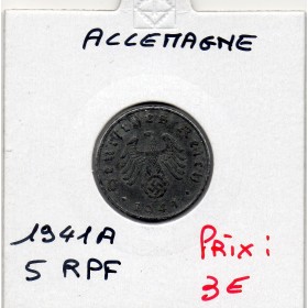 Allemagne 5 reichspfennig 1941 A, TTB KM.100 Berlin