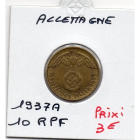 Allemagne 10 reichspfennig 1937 A, TTB KM.92