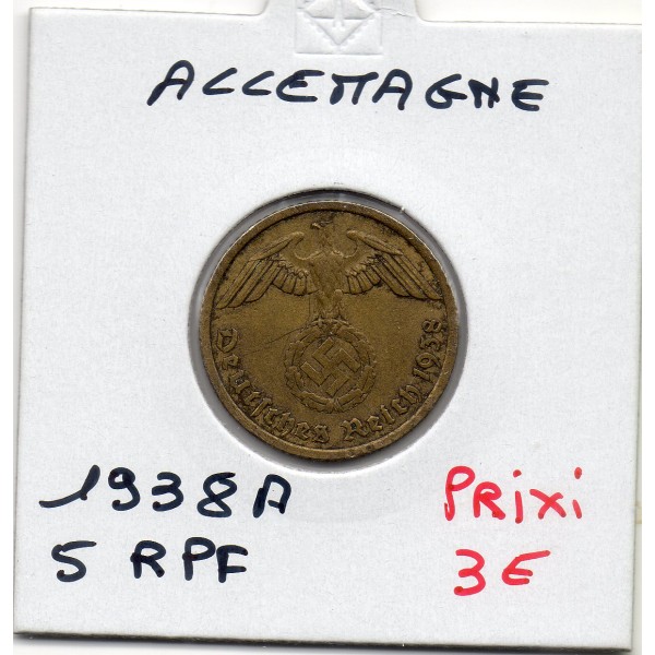 Allemagne 10 reichspfennig 1938 A, TTB KM.92