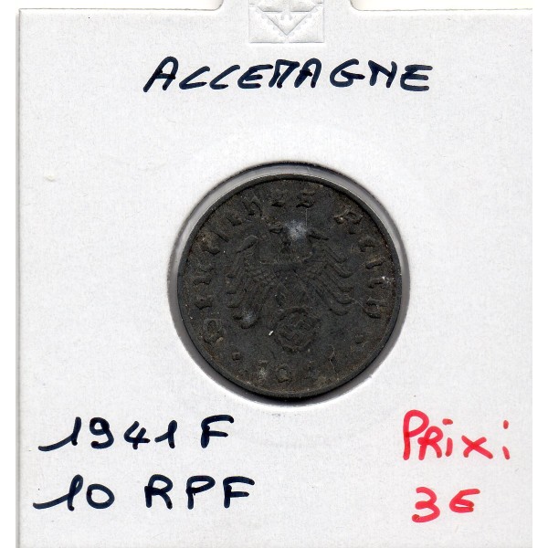 Allemagne 10 reichspfennig 1941 F, TTB KM.101 Stuttgart