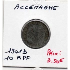 Allemagne 10 reichspfennig 1941 D, TTB KM.101