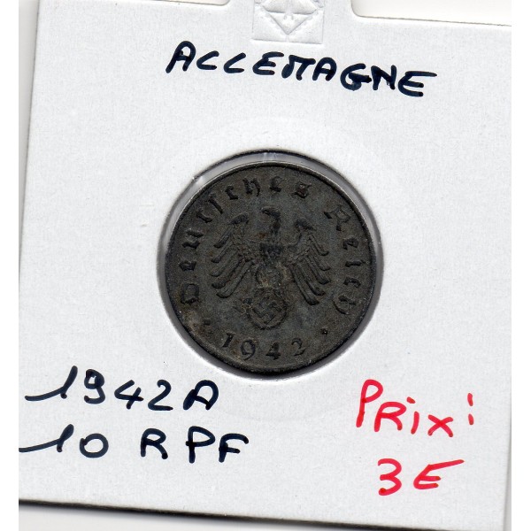 Allemagne 10 reichspfennig 1942 A, TTB KM.101 Berlin