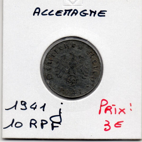 Allemagne 10 reichspfennig 1941 J, TTB KM.101