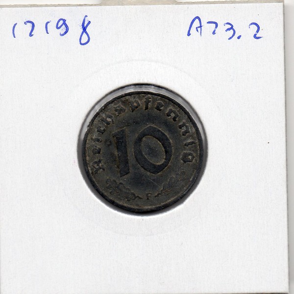 Allemagne 10 reichspfennig 1940 F, TTB KM.101 Stuttgart