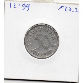 Allemagne 50 reichspfennig 1942 F, TTB KM.96 Stuttgart