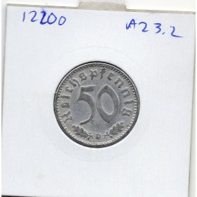 Allemagne 50 reichspfennig 1942 D, TTB+ KM.96 Munich
