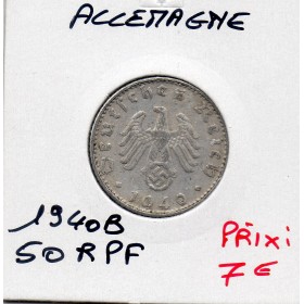 Allemagne 50 reichspfennig 1940 B, TTB KM.96 Hanovre